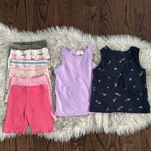 4T 8 Toddler Girl Tank Tops & Shorts Bundle